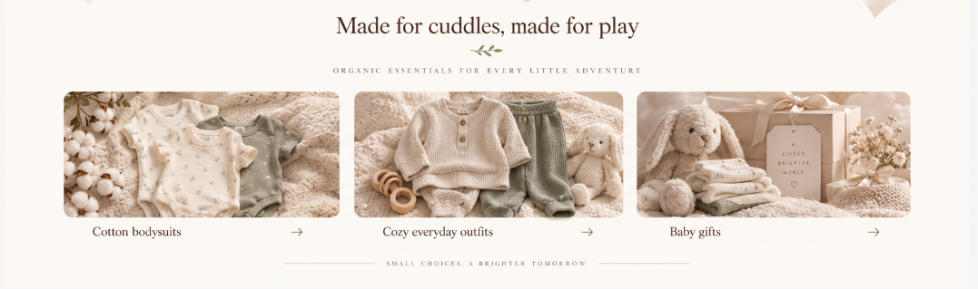 Cream and sage baby bodysuits on a soft knit blanket