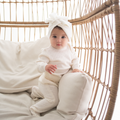 Virgin Merino Wool Bow Headband - Latte White