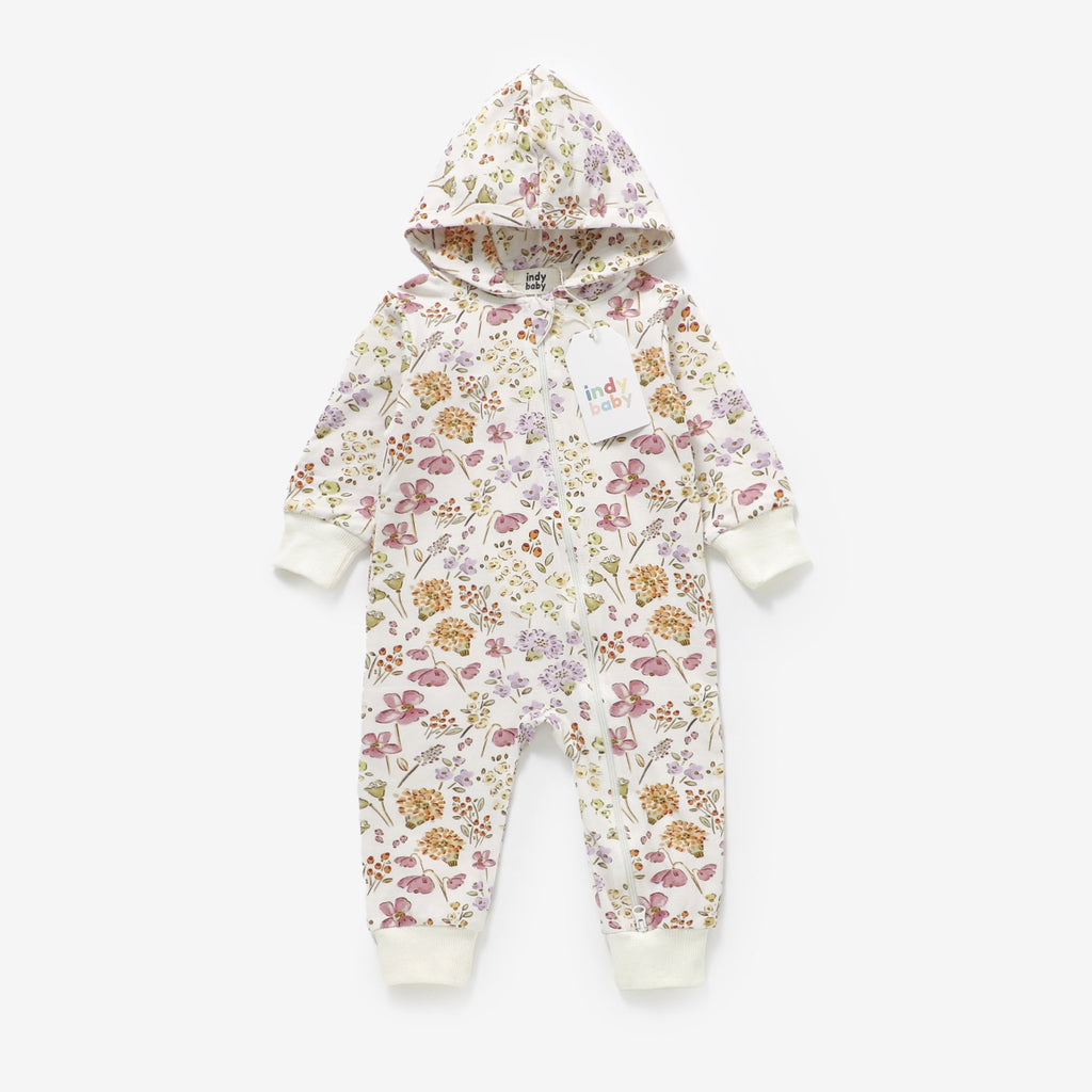 Zip Up Hoodie Romper - Wildflower