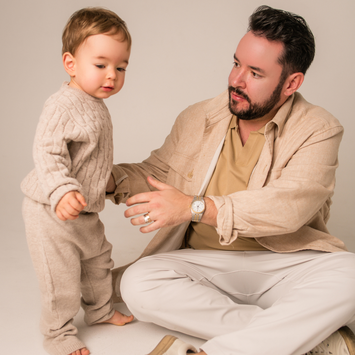 Virgin Merino Wool Knit Trousers - Oatmeal