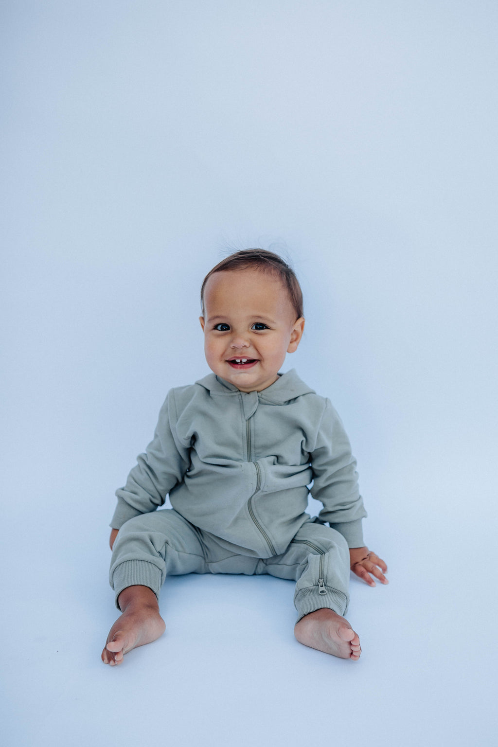 Zip Up Romper - Sage