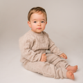 Virgin Merino Wool Cable Knit  Sweater - Oatmeal
