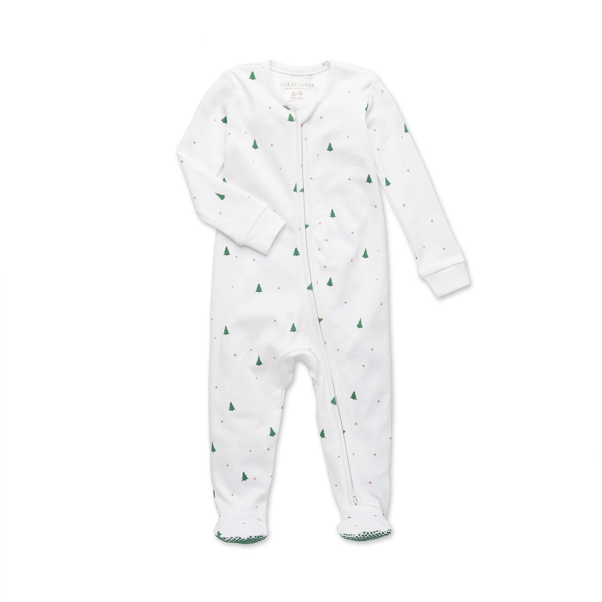 Organic Cotton Evergreen Zip Holiday Baby Sleeper Pajama