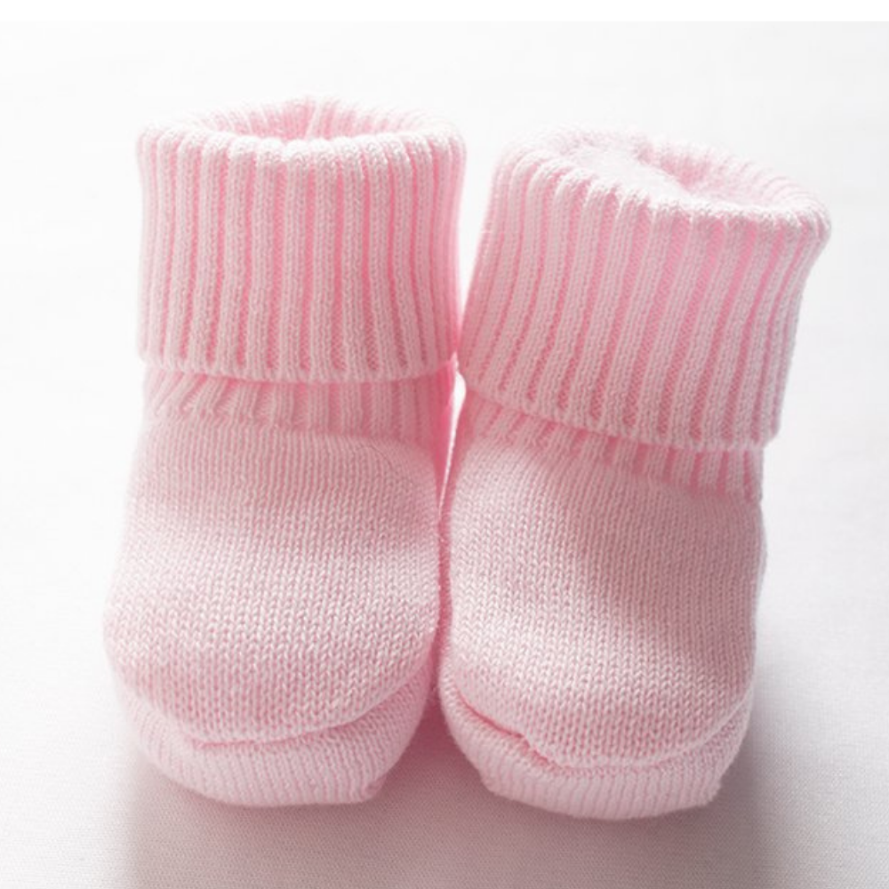 Organic Cotton Baby Booties - Baby Blush Pink