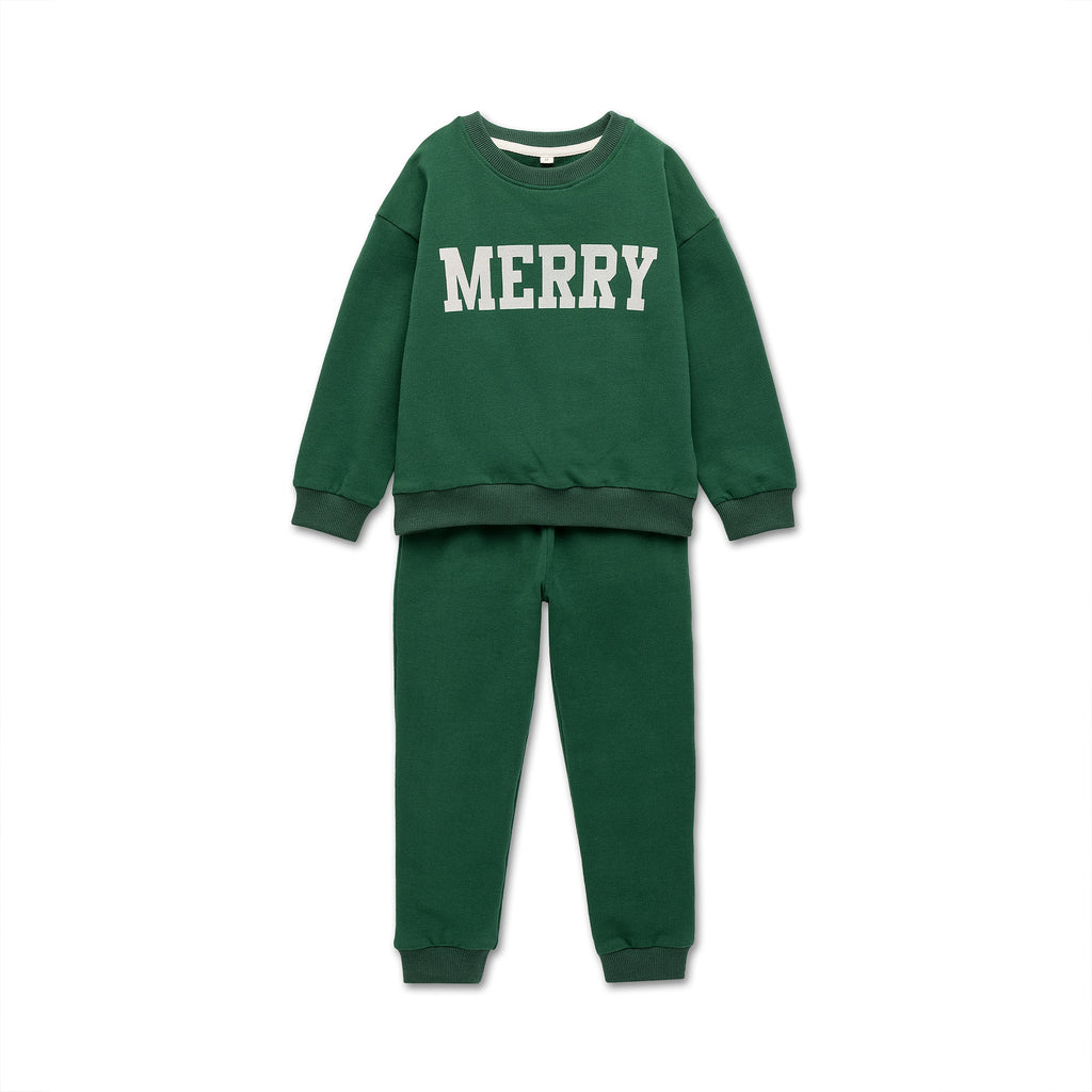 Organic Cotton Merry Sweatshirt & Sweatpants Set Toddler & Children