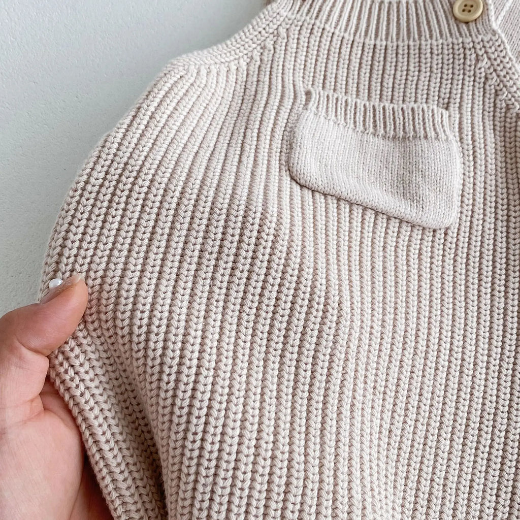 Front Pocket Cable Knitted Jumpsuit