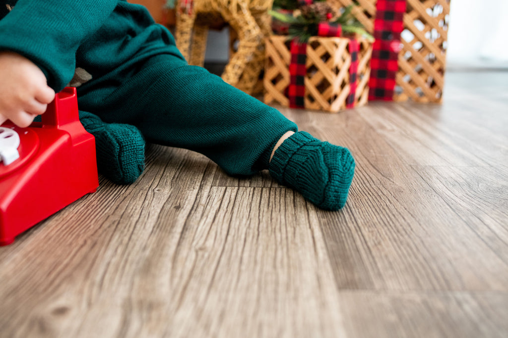 Virgin Merino Wool Booties - Evergreen