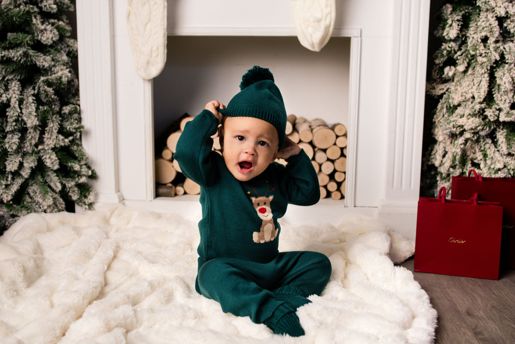 Virgin Merino Wool Pom Pom Hat - Evergreen