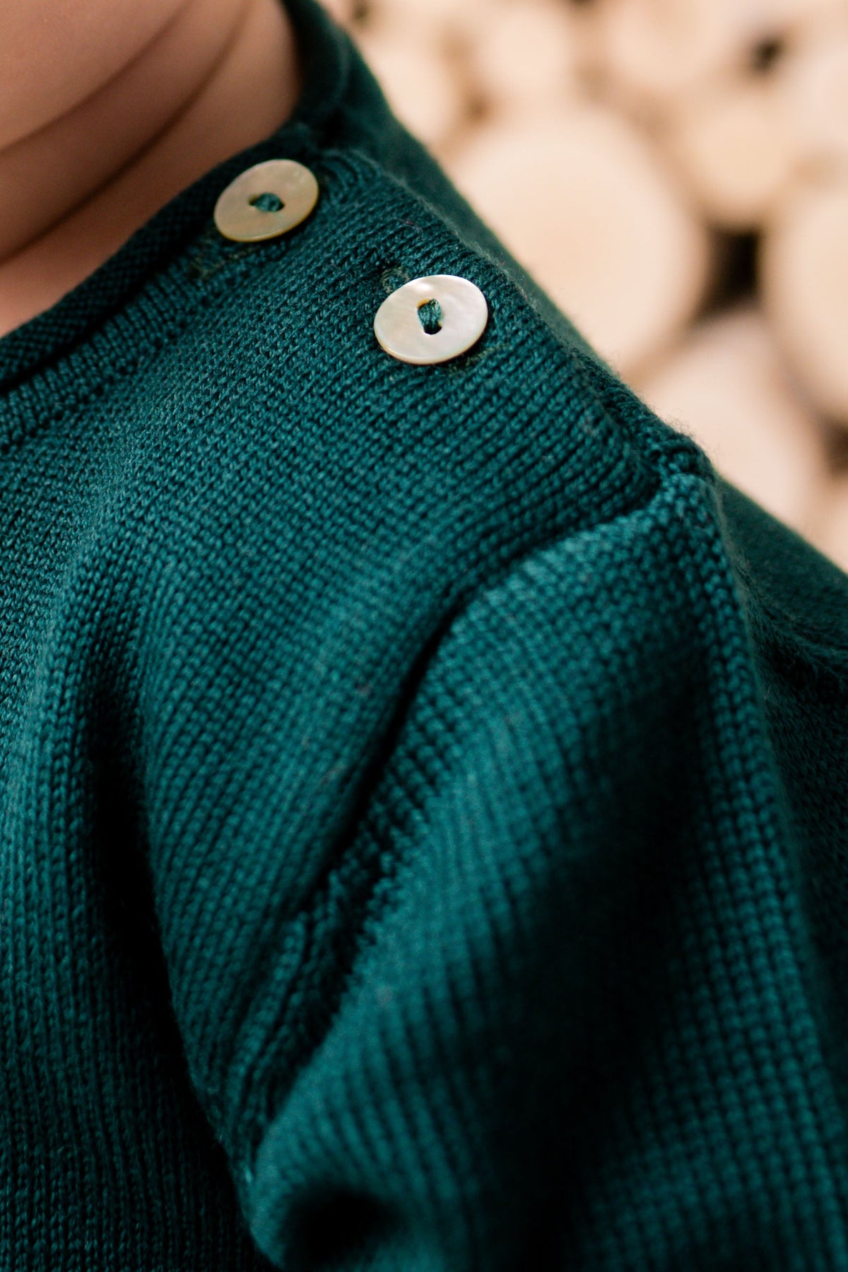 Virgin Merino Wool Reindeer Sweater - Evergreen