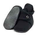 Stay-On Baby Booties, Organic Cotton Lined – Black