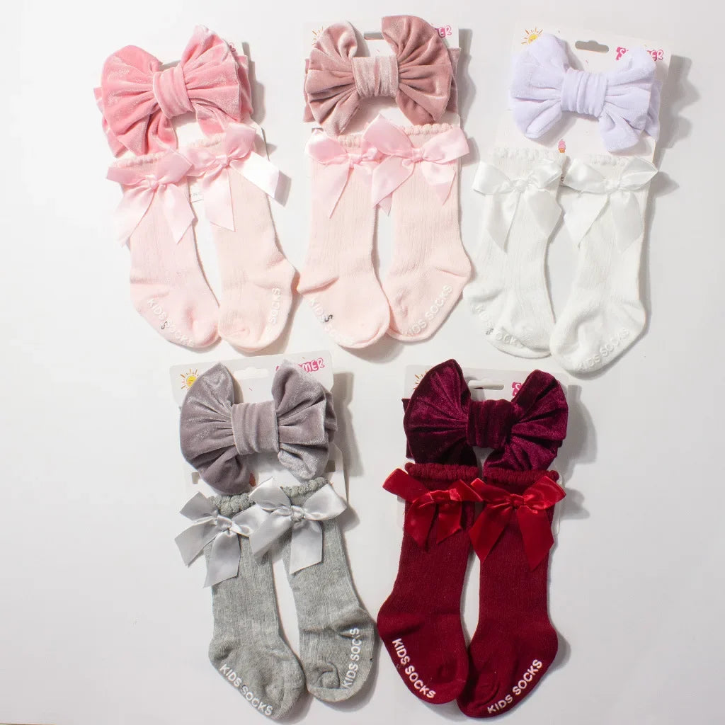 Velvet Headband Socks Set