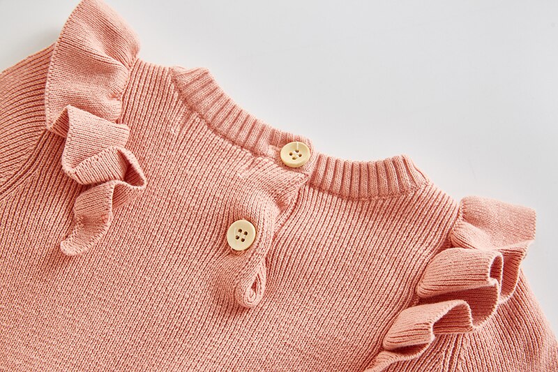 Solid Ruffled Sweater Jumpsuit