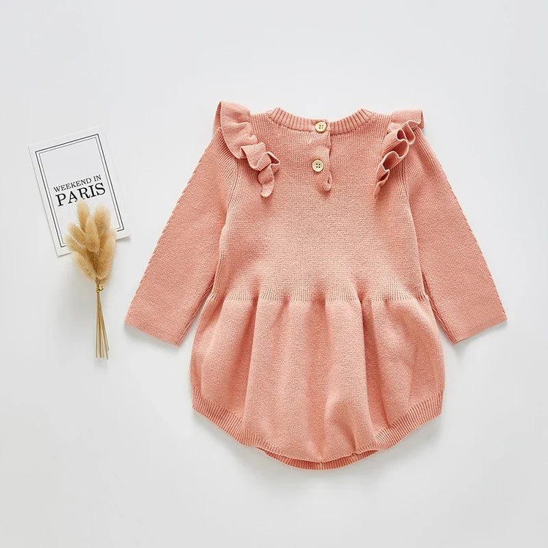 Ruffle Sleeve Knitted Bodysuit