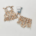Ribbed Lemon Print Baby Swimsuits