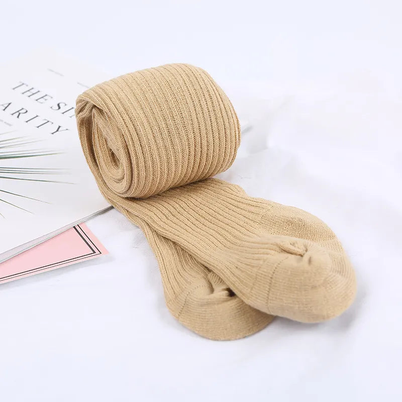 Solid Ribbed Baby Tights Stockings