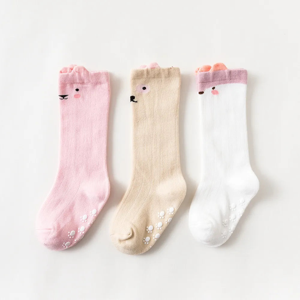 3 Pairs Baby Cotton Thigh High Socks