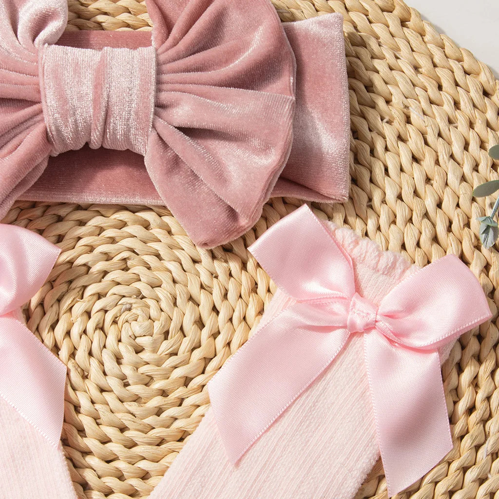 Velvet Headband Socks Set
