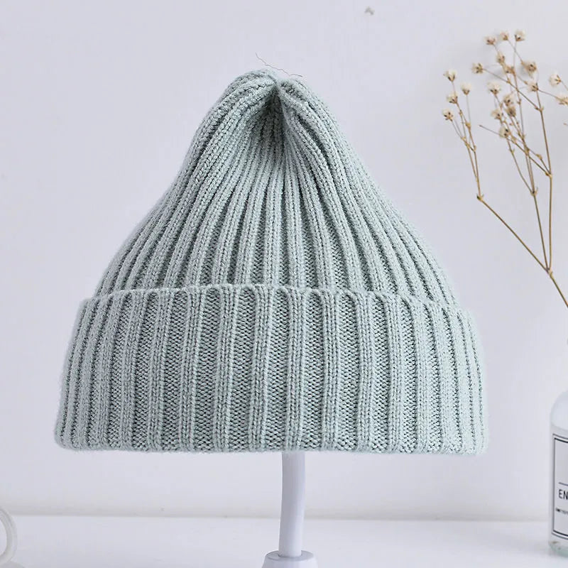 Solid Color Ribbed Beanie Hat