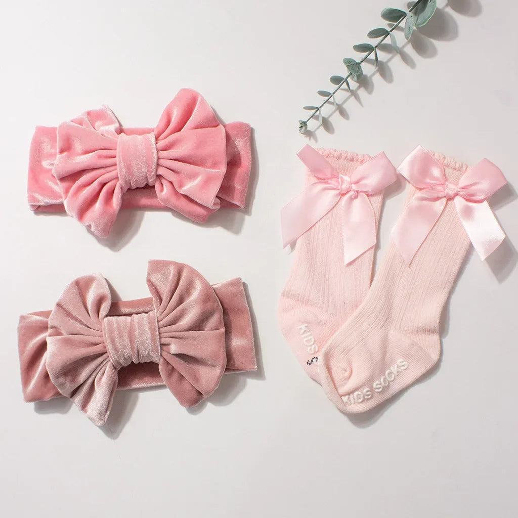 Velvet Headband Socks Set