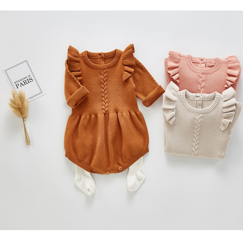 Solid Ruffled Sweater Jumpsuit
