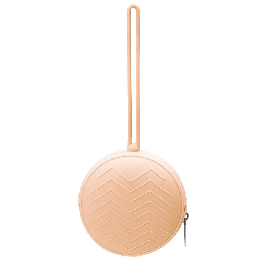 Round Zip Up Silicone Pacifier Case Holder 