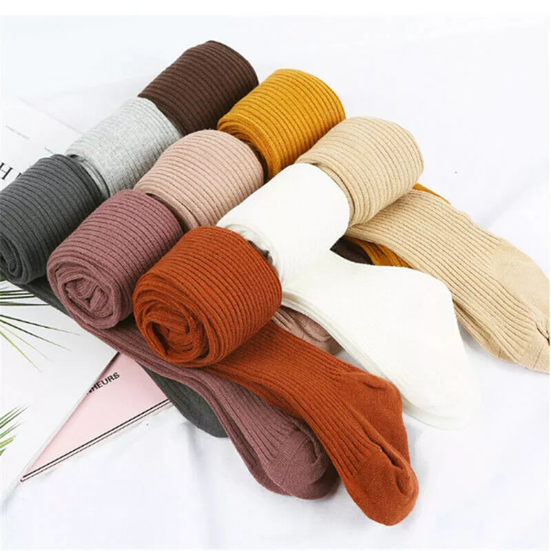 Solid Ribbed Baby Tights Stockings