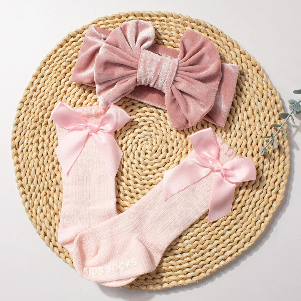 Velvet Headband Socks Set