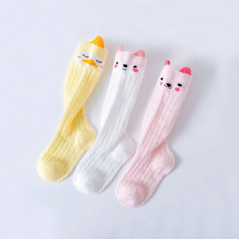 3 Pairs Baby Cotton Thigh High Socks
