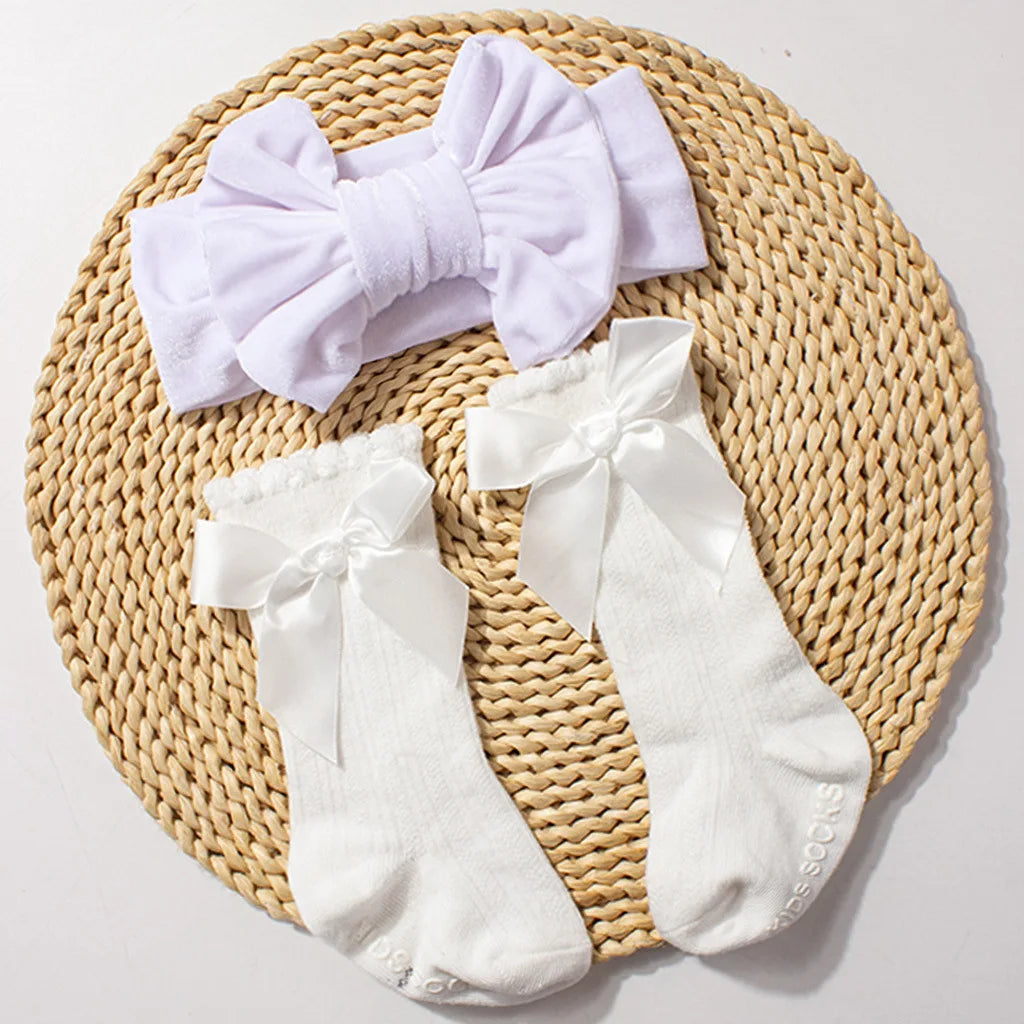 Velvet Headband Socks Set