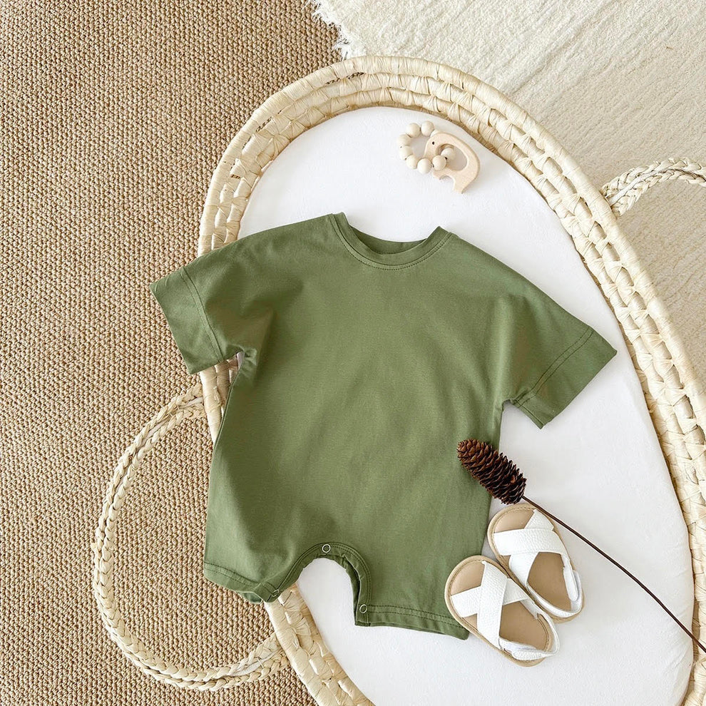 Casual Cotton Short Tee Jumpsuit
