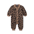 Leopard Baby Knit Button Romper