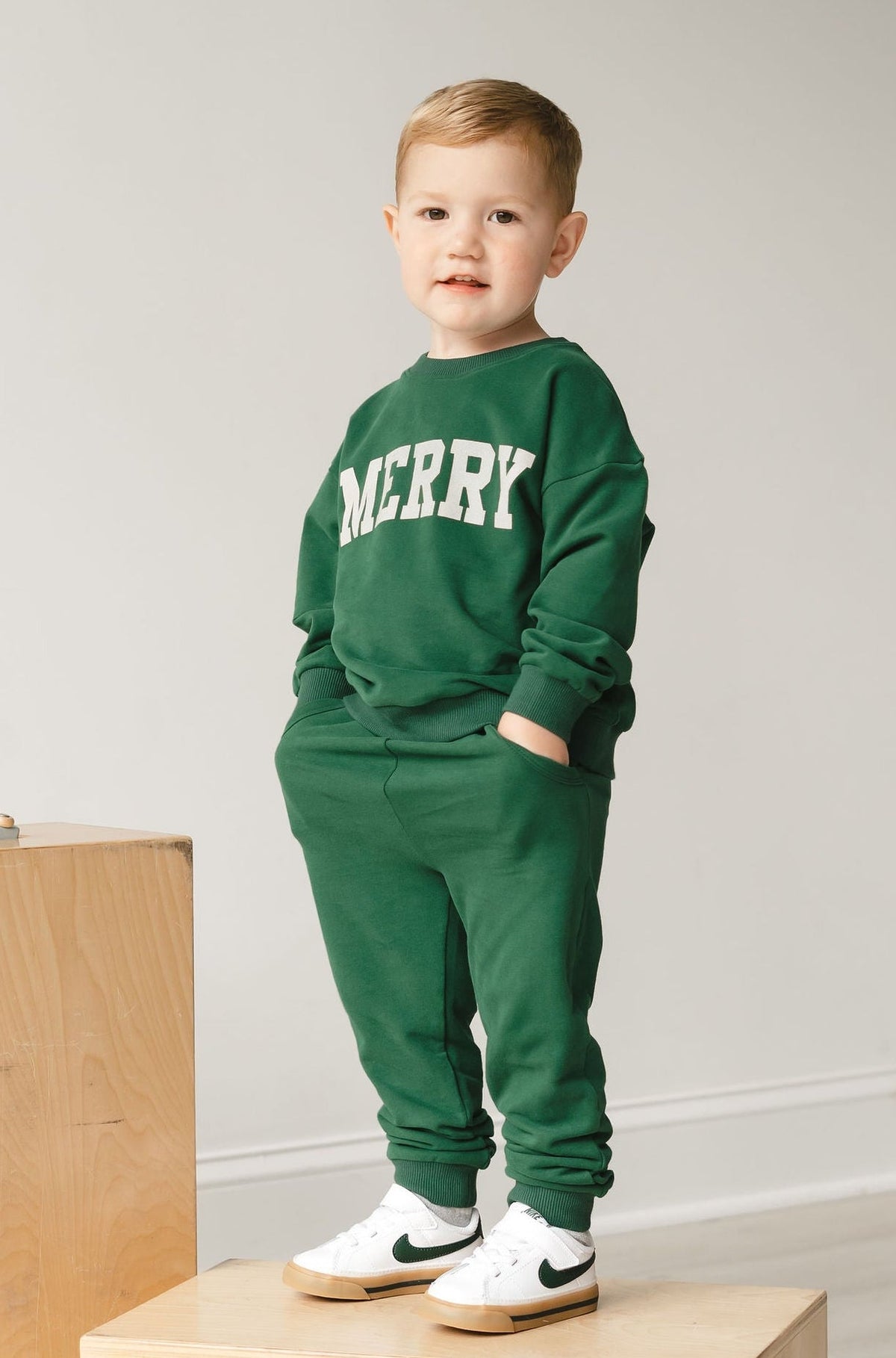 Organic Cotton Merry Sweatshirt & Sweatpants Set Toddler & Children
