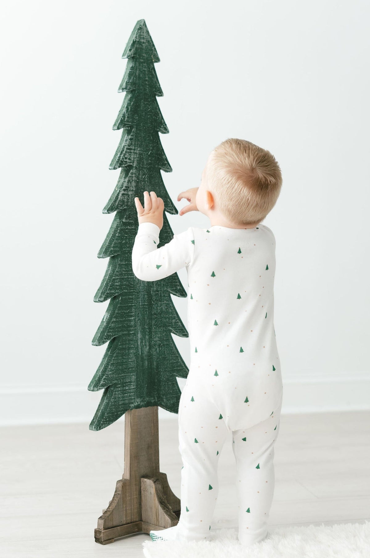 Organic Cotton Evergreen Zip Holiday Baby Sleeper Pajama