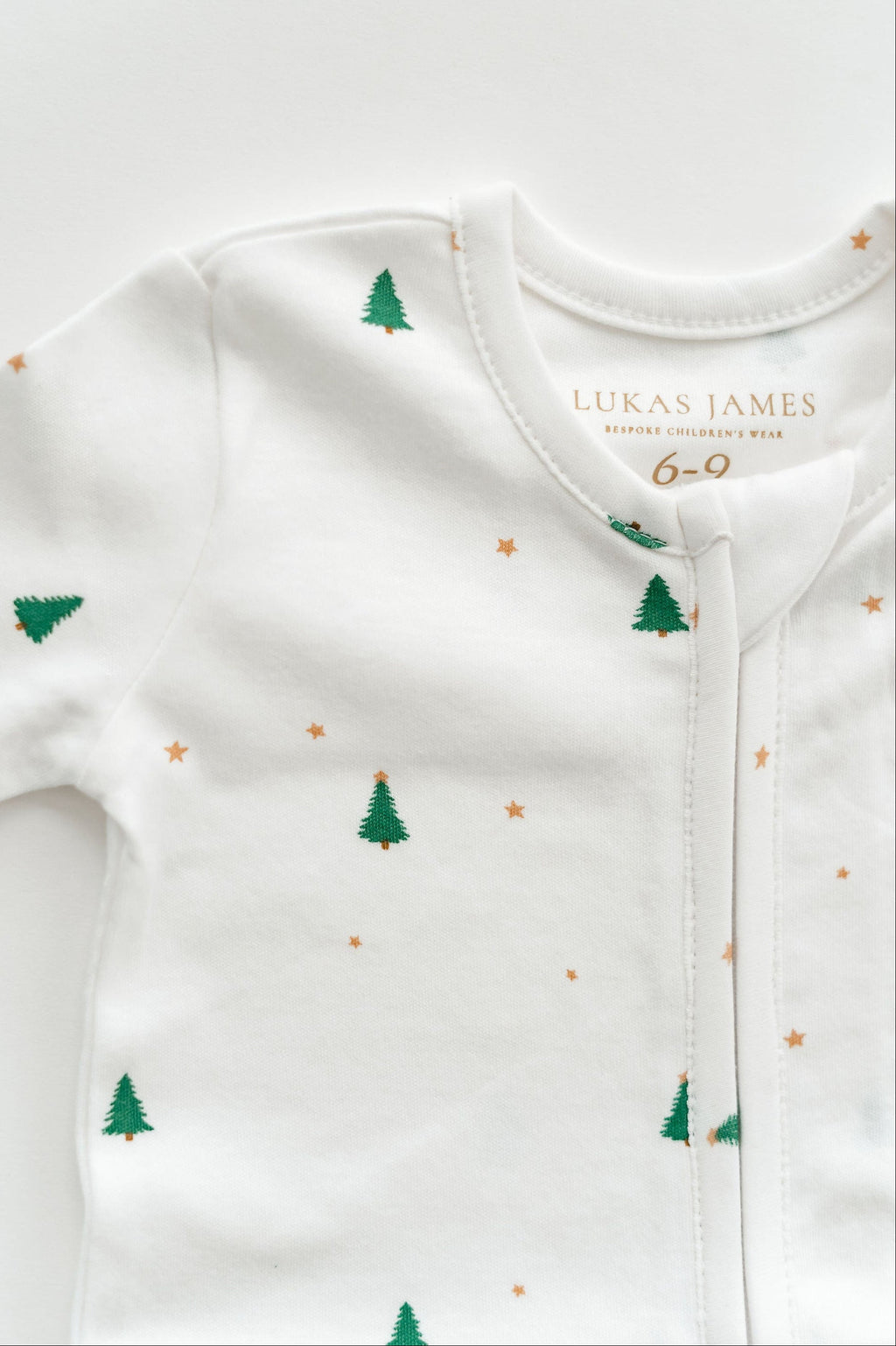 Organic Cotton Evergreen Zip Holiday Baby Sleeper Pajama