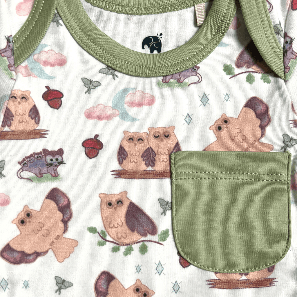 Owl Long Sleeve Bodysuit and Pant | Organic Pima Cotton