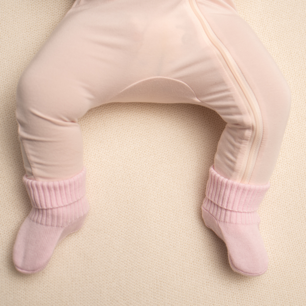 Organic Cotton Baby Booties - Baby Blush Pink