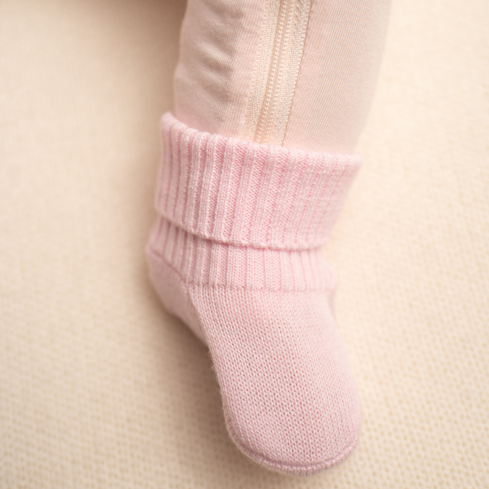 Organic Cotton Baby Booties - Baby Blush Pink