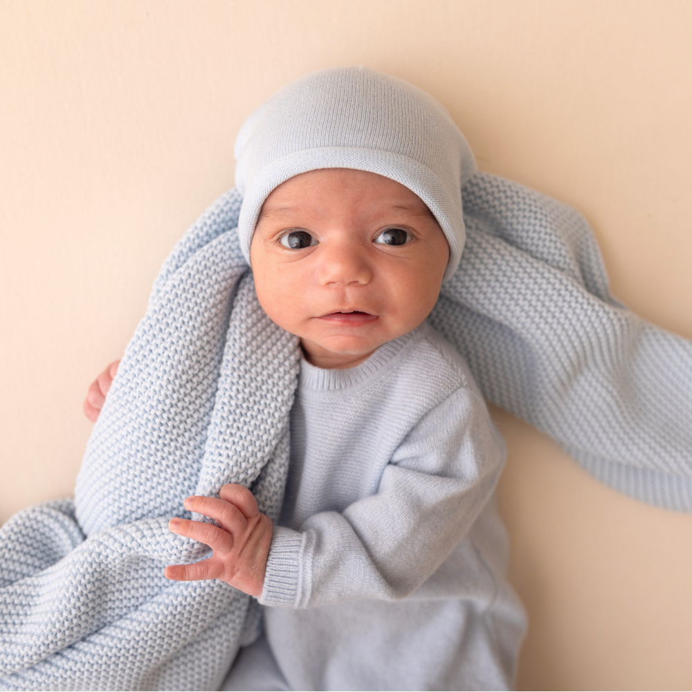 Organic Cotton Blanket - Lullaby Blue