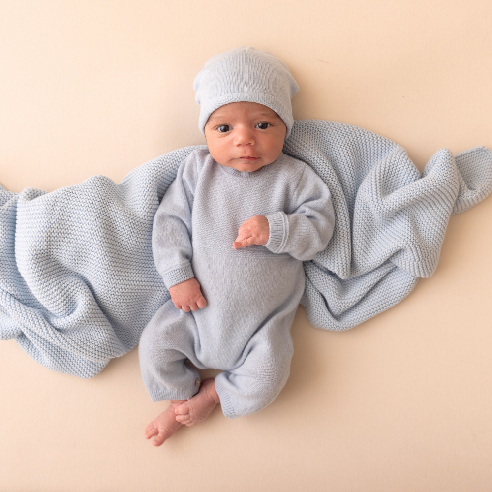 Organic Cotton Blanket - Lullaby Blue
