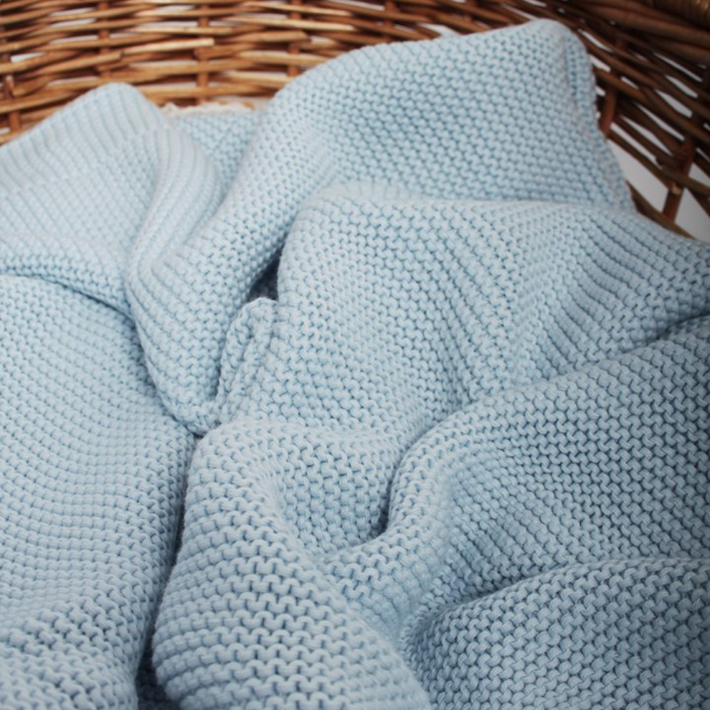 Organic Cotton Blanket - Lullaby Blue