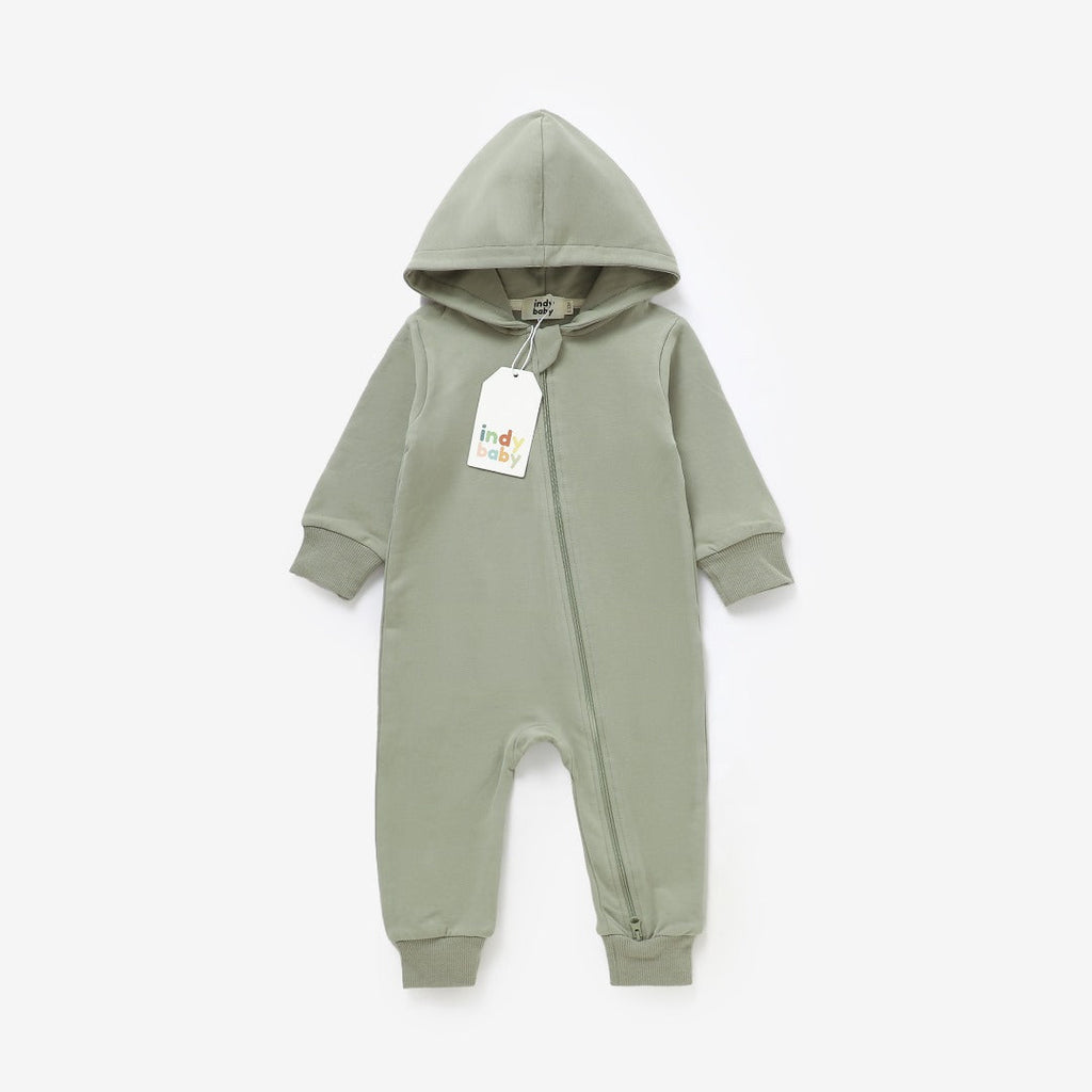 Zip Up Romper - Sage