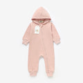 Zip Up Hoodie Romper - Petal