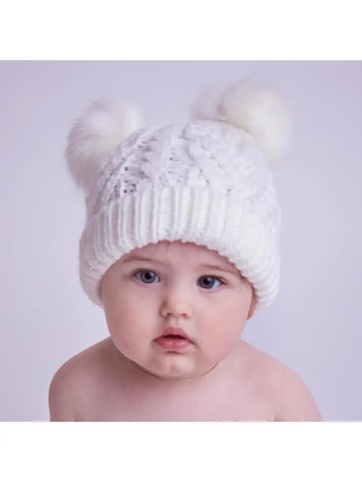 White Pom Beanie
