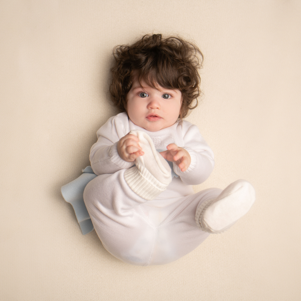 Organic Cotton Baby Booties - White