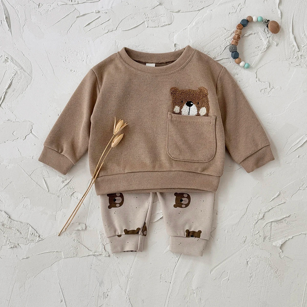 Full Print Bear Pants Set