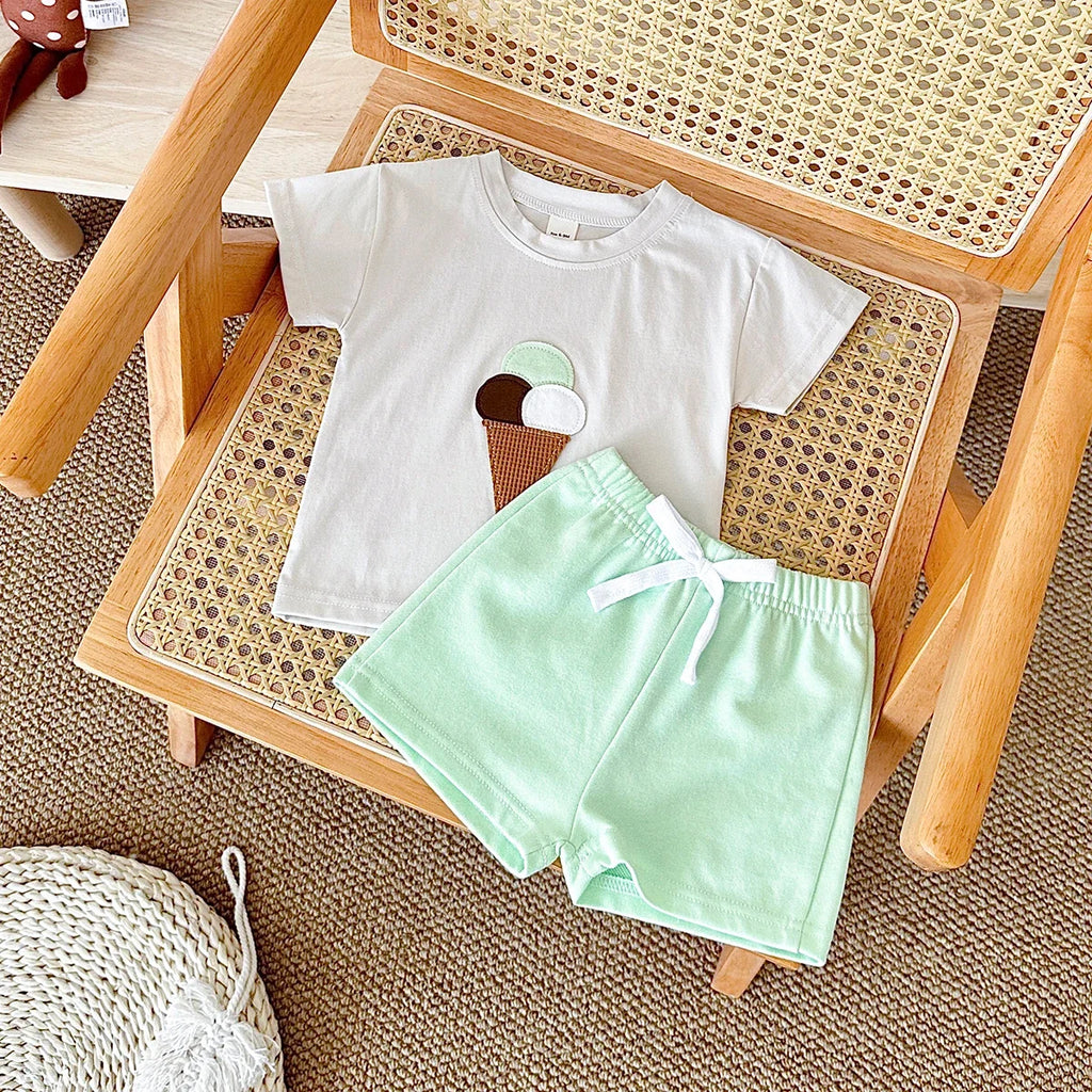 Waffle Cone Ice Cream Shorts Set