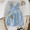 Blue Flower Embroidery Dress