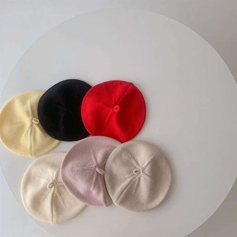 Kids Solid Beret Hat