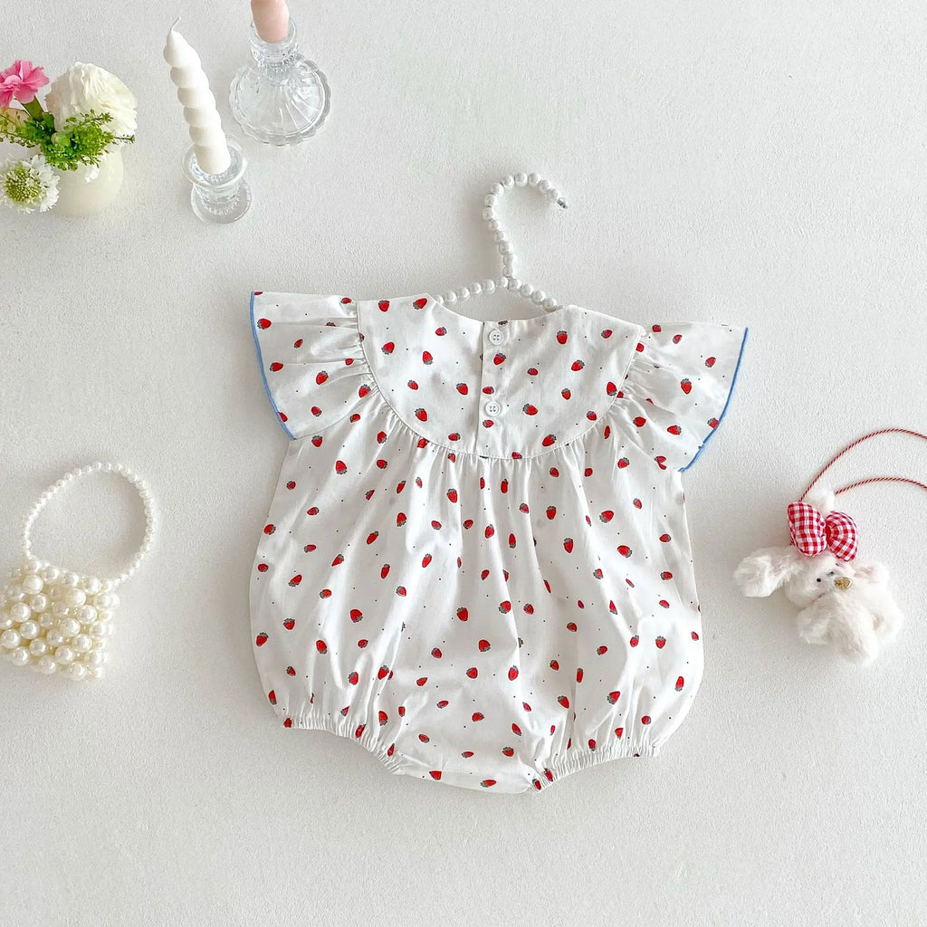 Sleeveless Strawberry Romper