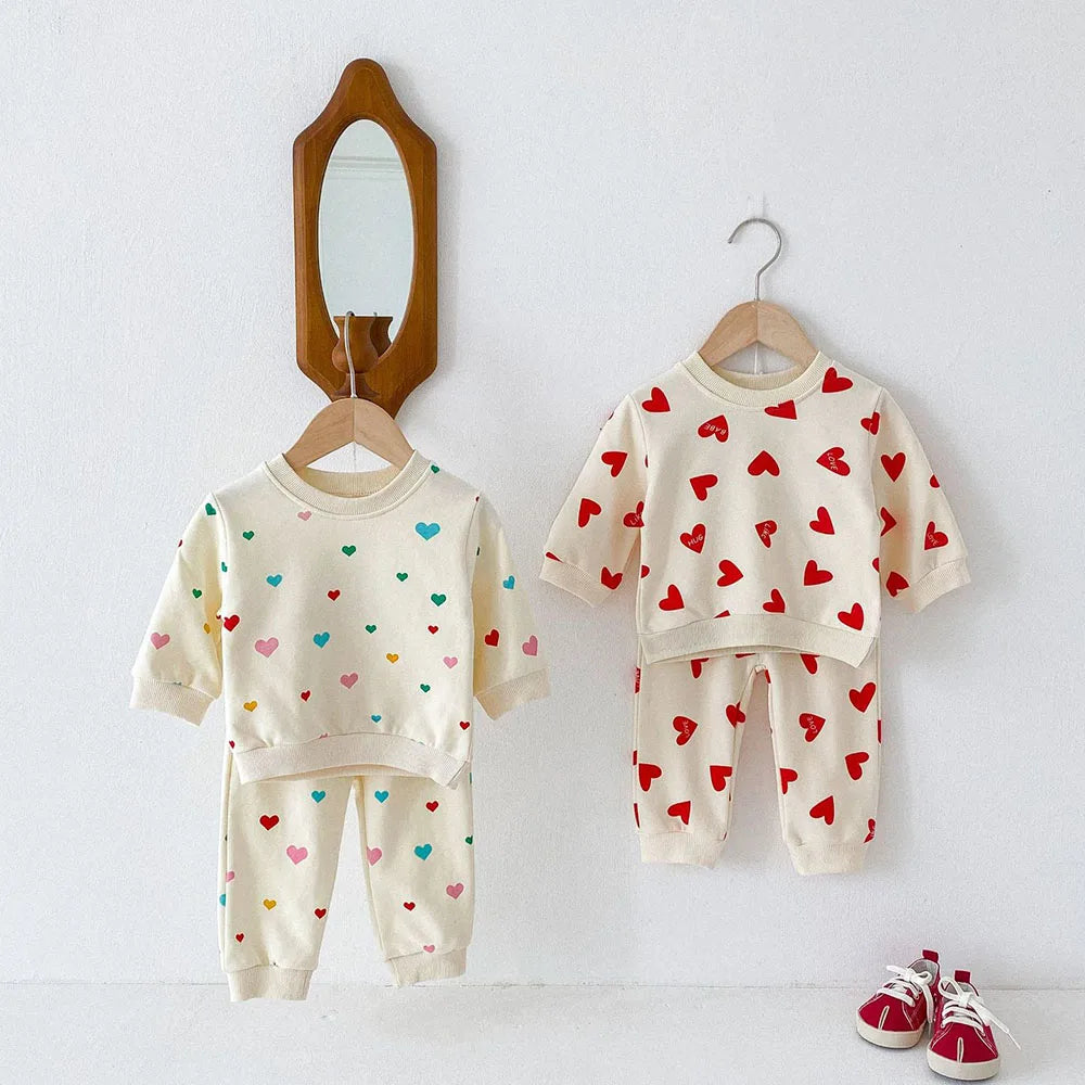 Colorful Heart Jogger Set